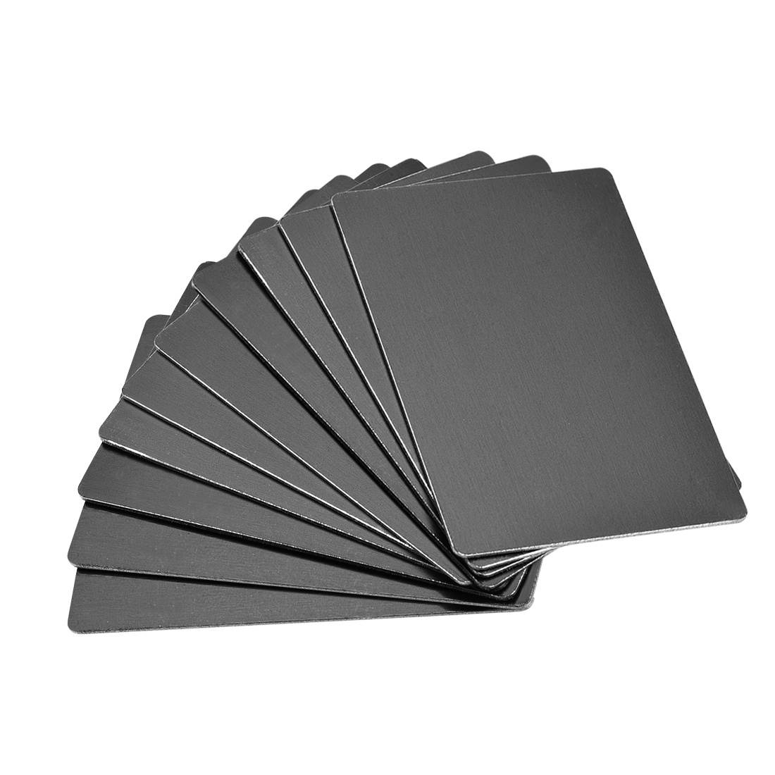 Blank Metal Business Card 80x50x0.8mm Anodized Aluminum Plate for DIY Laser Printing Engraving Black 15 Pcs