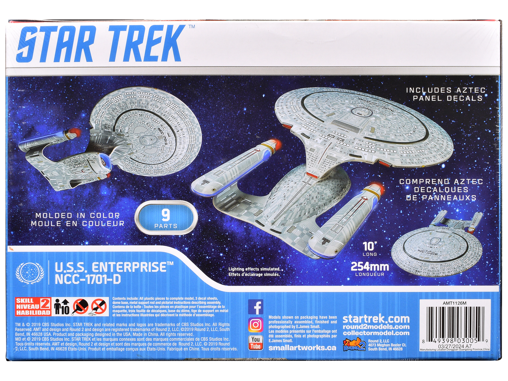 Skill 2 Model Kit U.S.S. Enterprise NCC-1701 Refit Starship "Star Trek" 1/537 Scale Model by AMT
