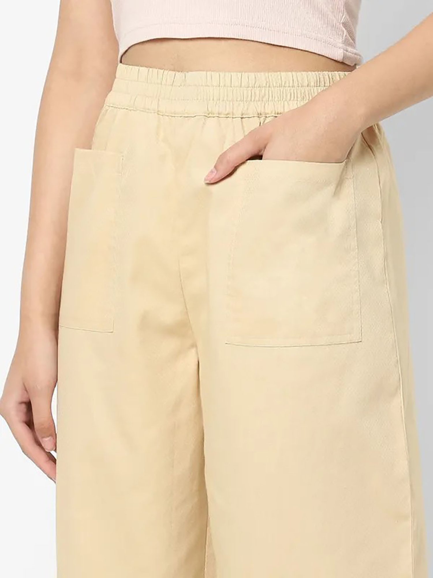 Mystere Paris Beige Cotton Lounge Pants