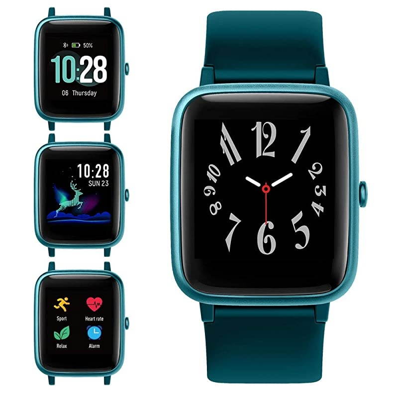 Smart Watch for Android Phones and iOS Phones, All-Day Activity Tracker with Heart Rate Sleep Monitor, 1.3" Full Touch Screen, 5ATM Waterproof Pedometer, Smartwatch for Men Women