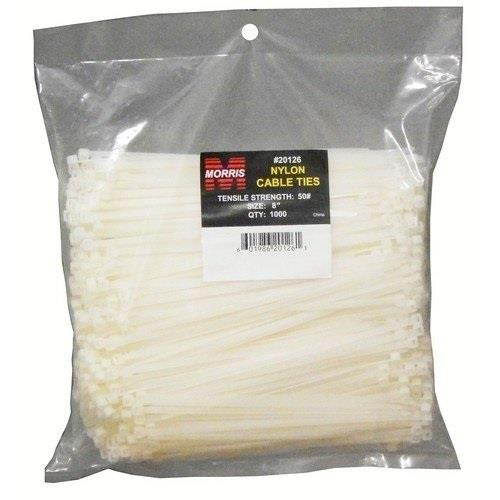 Morris 20118 40LB Tensile Strength Nylon Cable Tie, 6-Inch Length, 1000-Pack