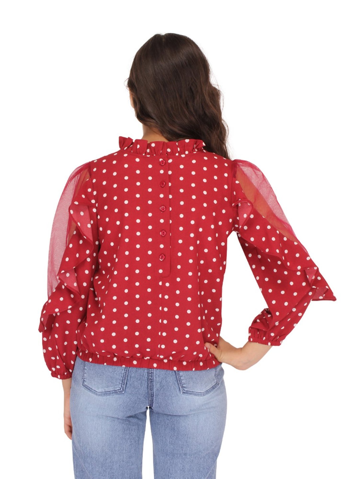 Cutecumber Kids Maroon Embellished Full Sleeves Top