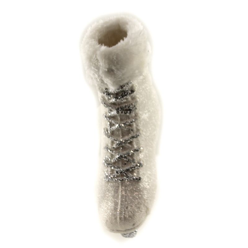 Christmas 7.0" Glittered Skate W/ Fur Ornament Figure Skating Rink  -  Tree Ornaments