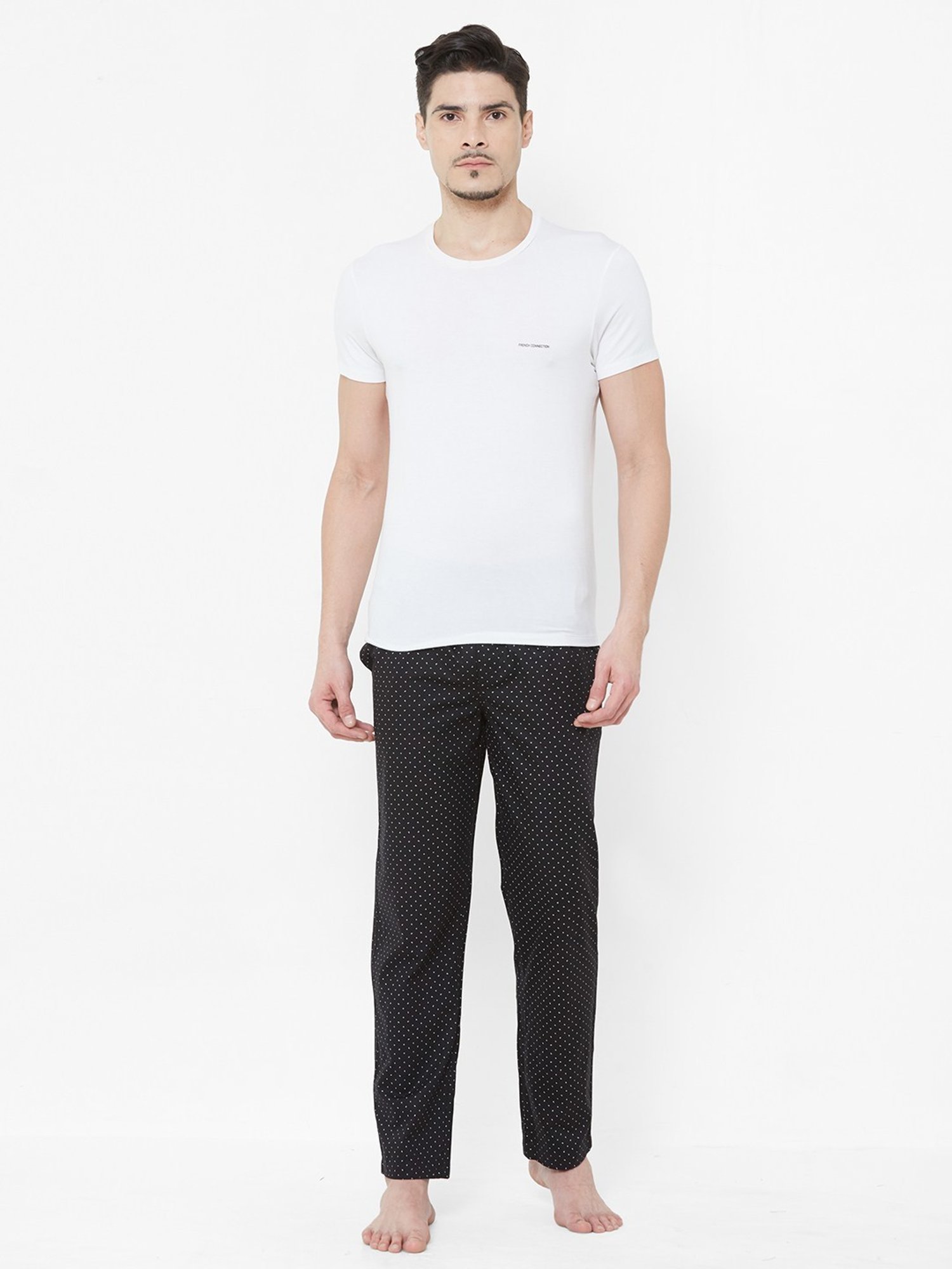 Urban Scottish Black Regular Fit Printed Nightwear Pyjamas