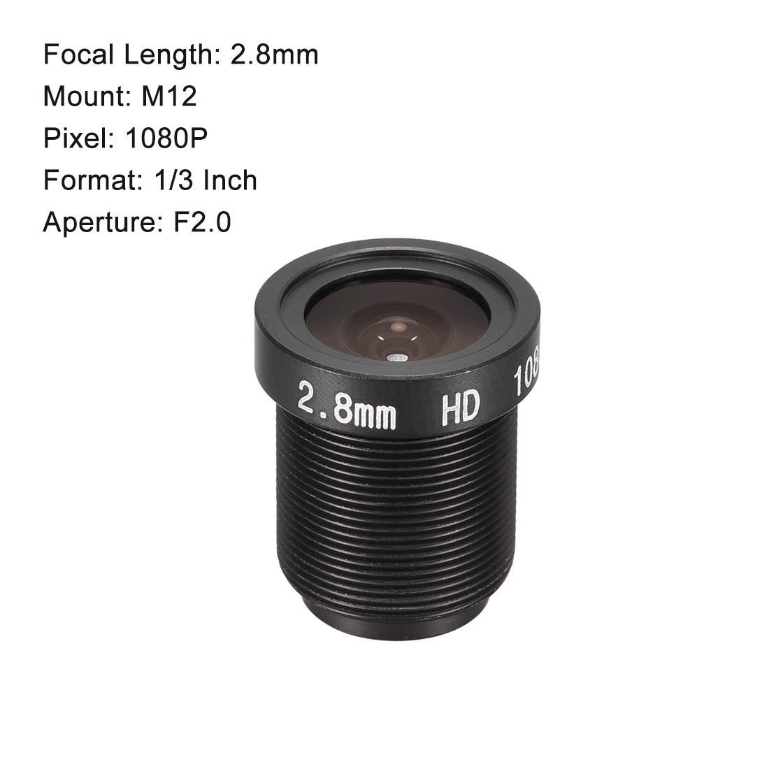 Camera Lens 2.8mm Focal Length 1080P F2.0 1/3 Inch Wide Angle for CCD Camera