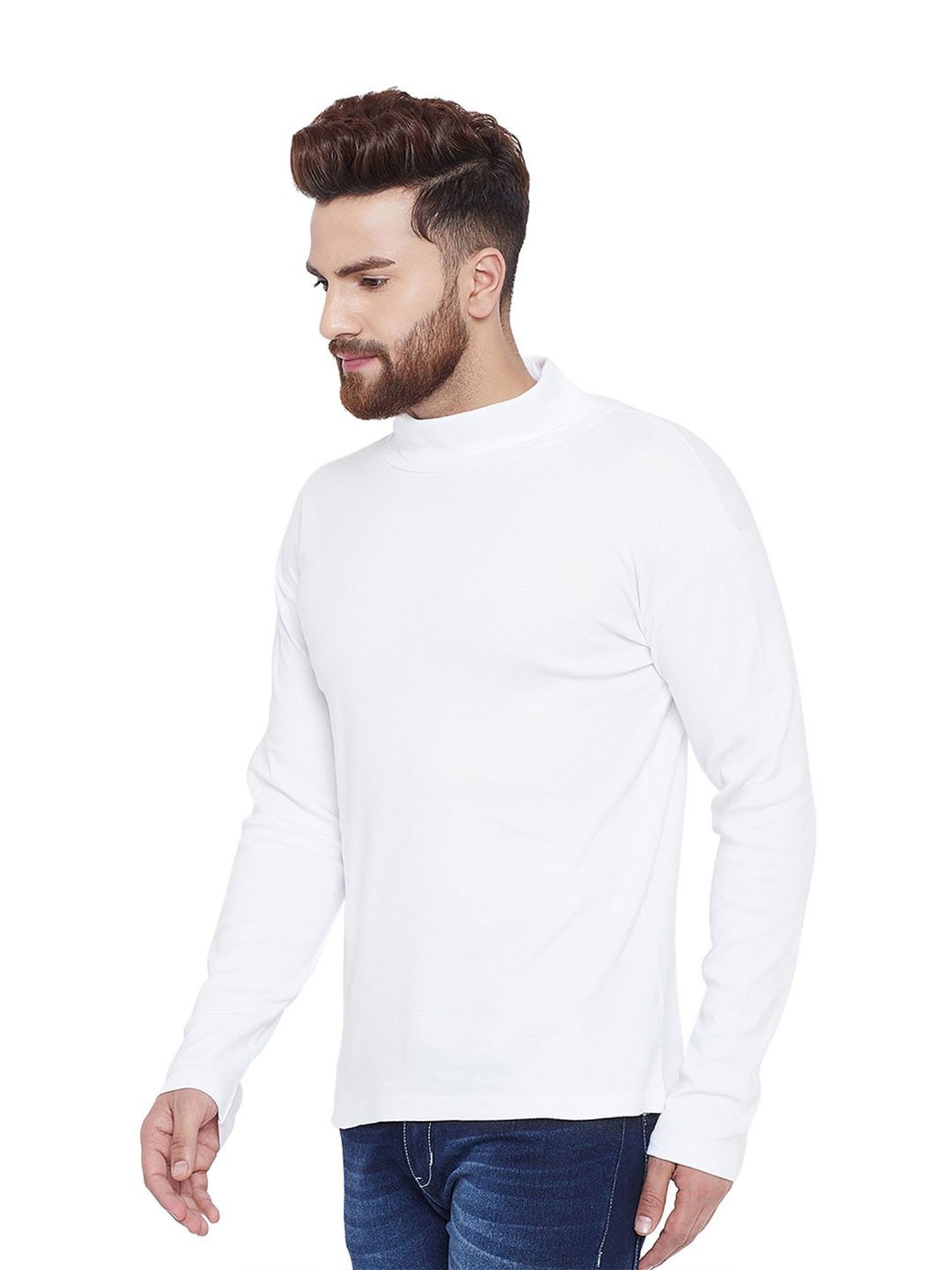 Hypernation White High Neck T-Shirt