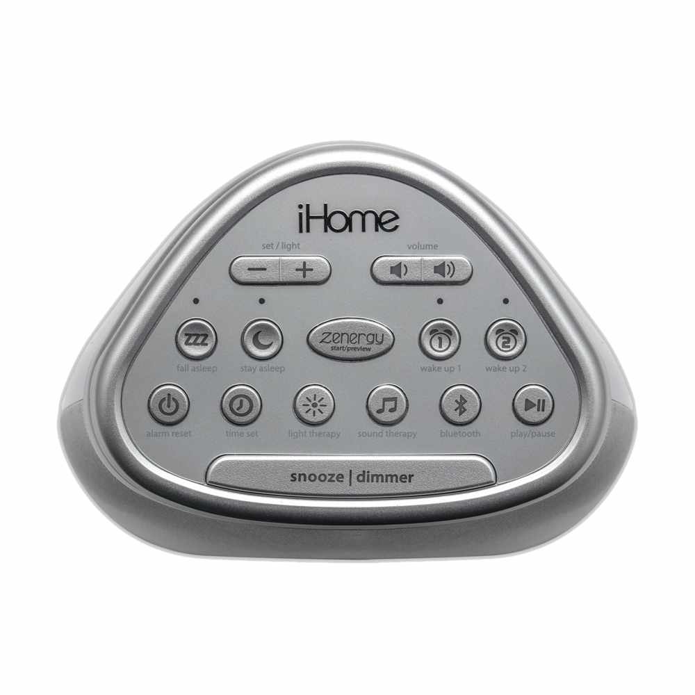 iHome Bluetooth Color Changing Bedside Sleep Therapy Machine White Speakers and Alarm Clocks