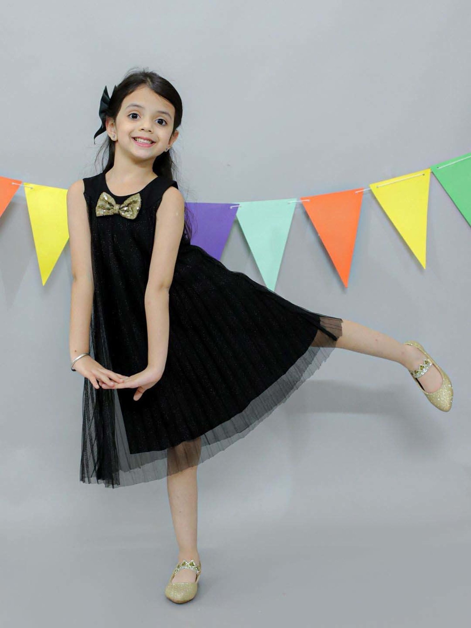 KidsDew Black Regular Fit Dress