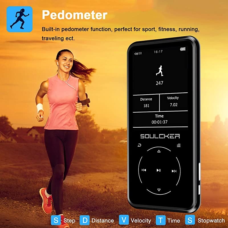 Player, 16GB Player with Bluetooth 4.0, Portable HiFi Lossless Sound Music Player with FM Radio Voice Recorder E-Book 2.4'' Screen, Support up to 128GB (Headphone, Sport Armband Included)