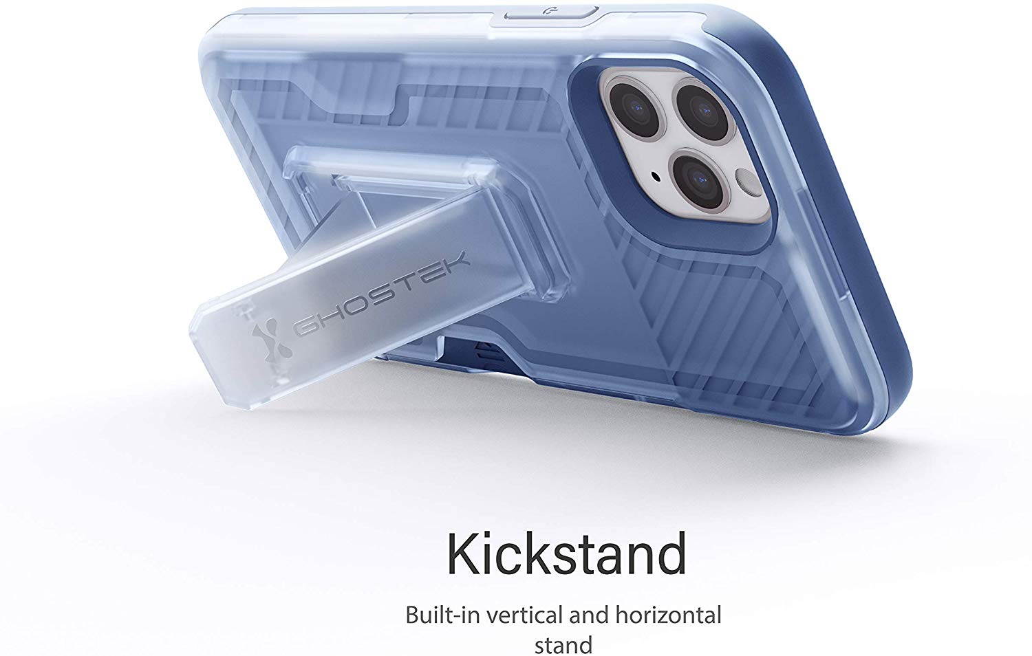 Ghostek Iron Armor Belt Clip iPhone 11 Holster Case with Kickstand and Card Holder Slot Slim Shockproof Design Heavy Duty Protection Wireless Charging Compatible 2019 iPhone 11 (6.1 Inch) - (Blue)