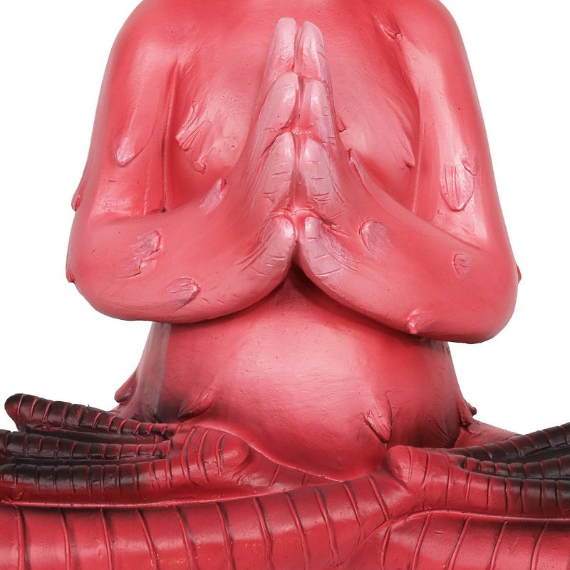15.94" Resin Yoga Flamingo with Prayer Hands Statue Pink - Exhart