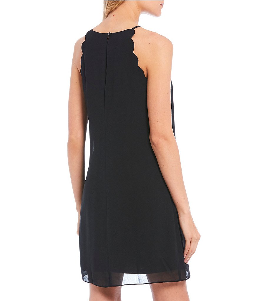 I.N. San Francisco Scalloped Shift Dress