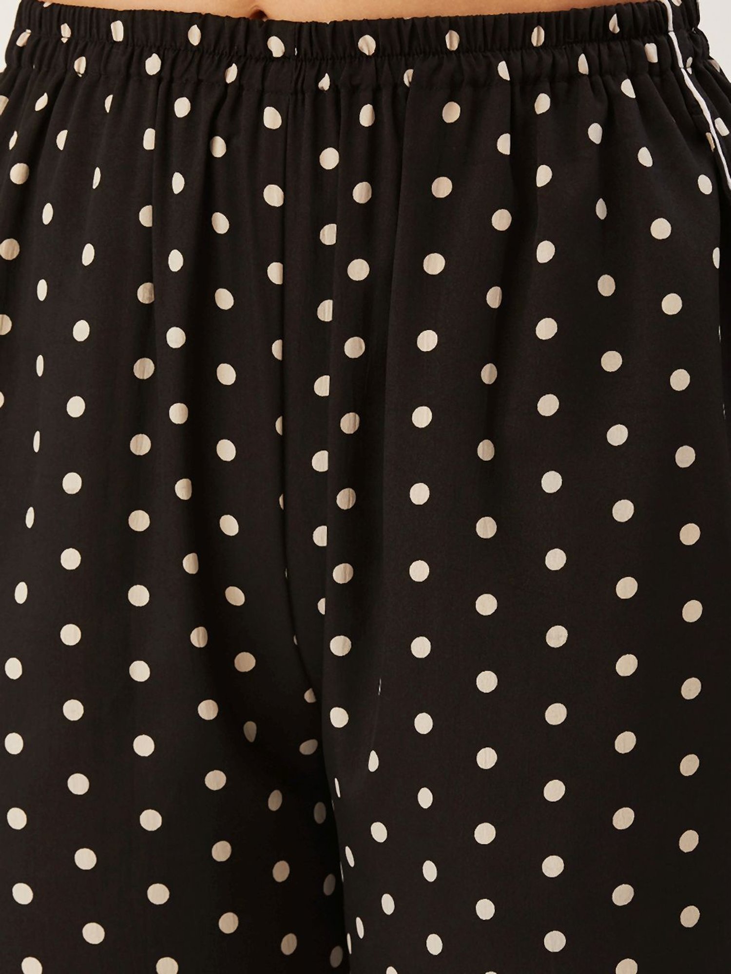 Anvi Be Yourself Black Polka Dots Shirt Pyjama Set