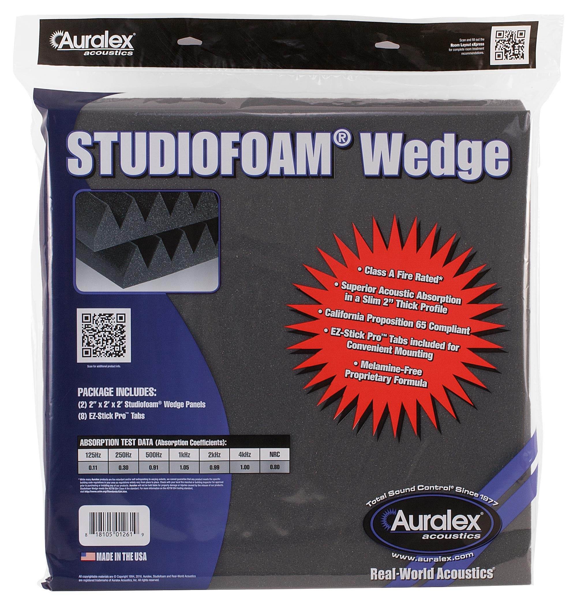 Auralex Studiofoam Wedge Panels, Pair, Charcoal