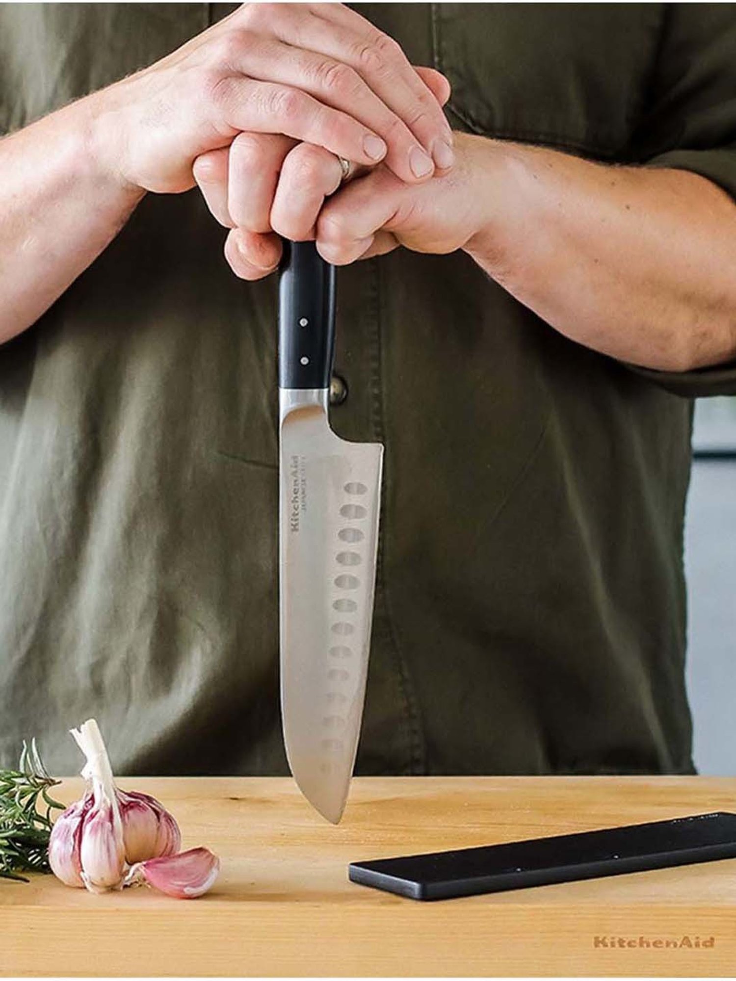 KitchenAid Black Medium Santoku Knife