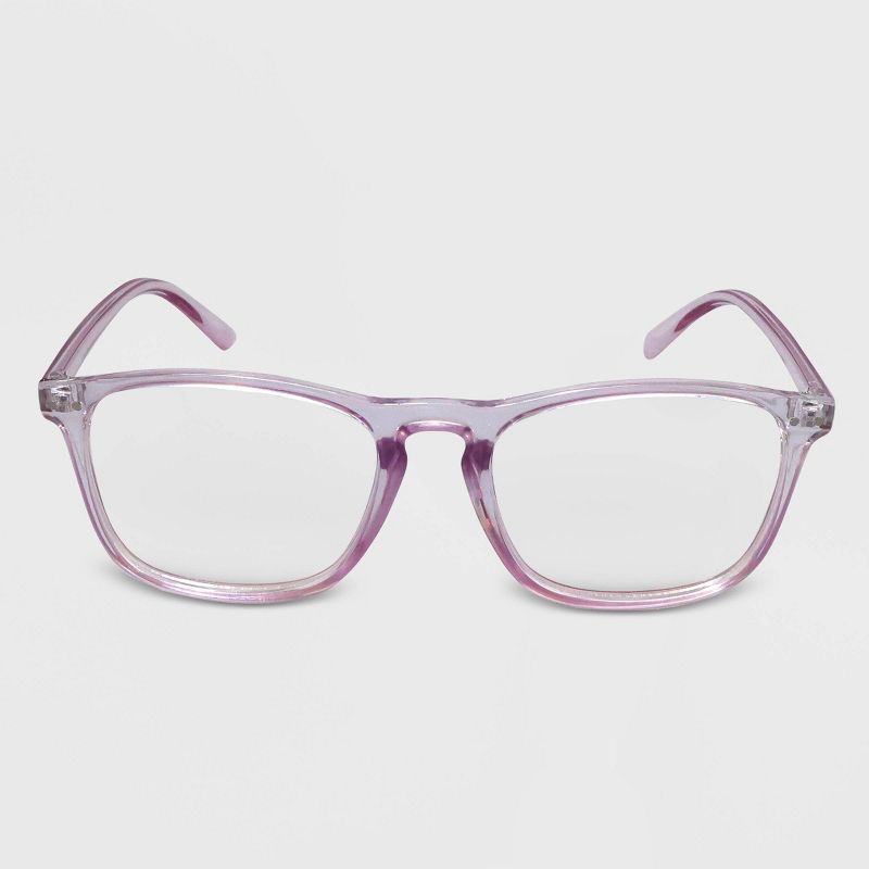 Women's Blue Light Filtering Square Rectangle Glasses - Wild Fable™ Purple