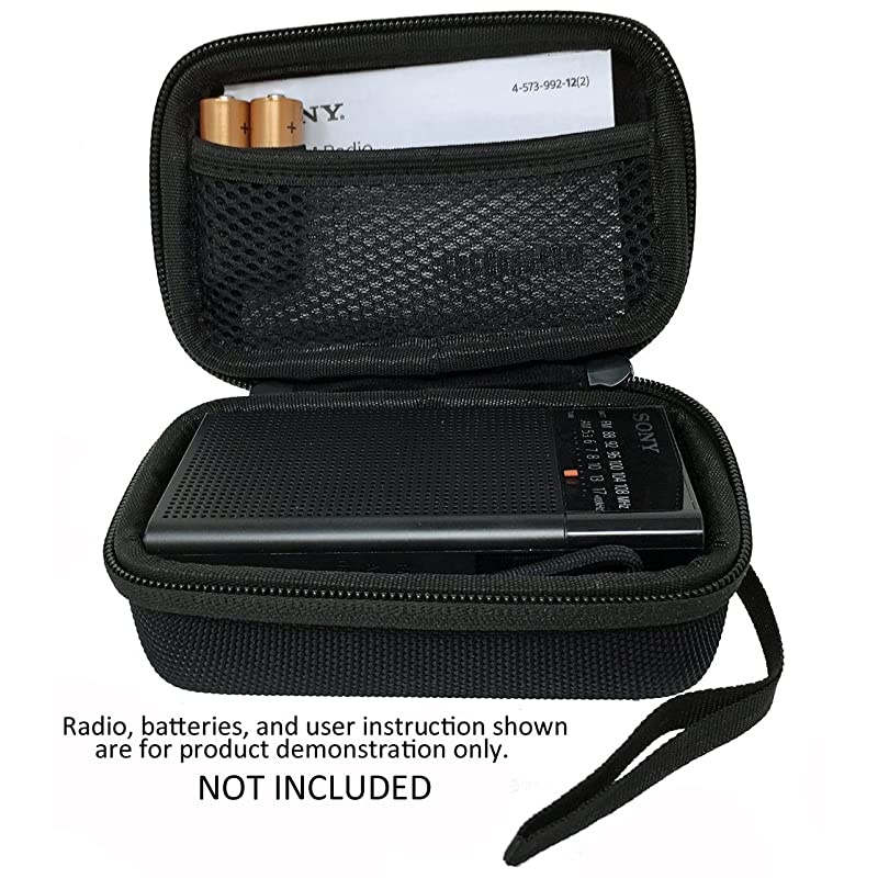 Essentials Series RCH06 DoubleZipper EVA Hard Shell Carrying Travel Case with Lanyard for Point and Shoot Digital Cameras and PocketSize Radios Sony ICFP26 Panasonic RFP50