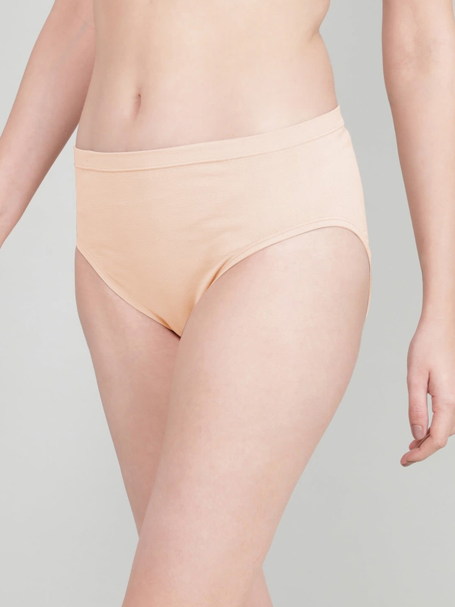 Jockey Skin Beige Plain Hipster Panty