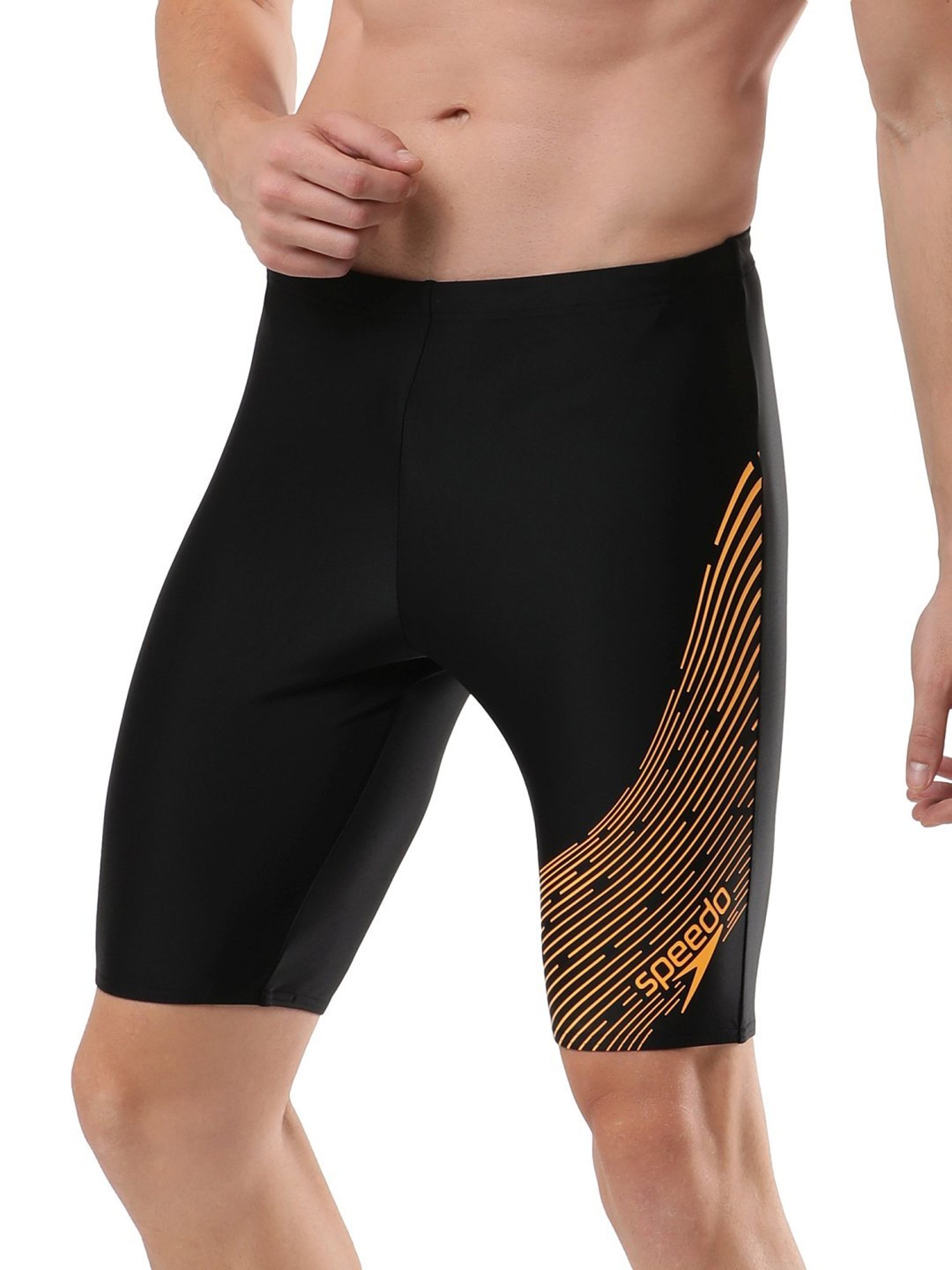 Speedo Black Regular Fit Printed Sports Shorts