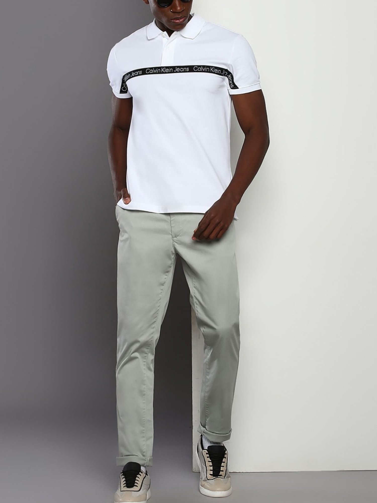 Calvin Klein Jeans Grey Slim Fit Chinos