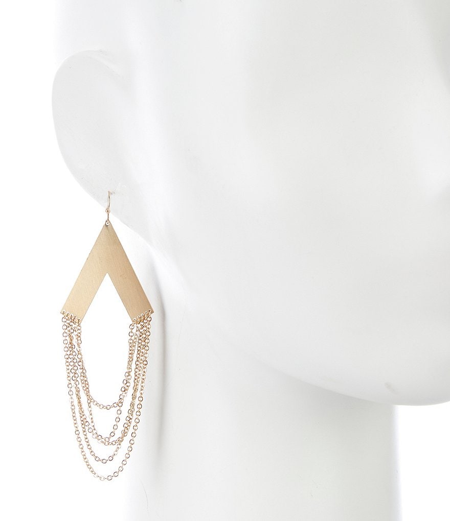 Landry Chain Triangle Drop Earrings