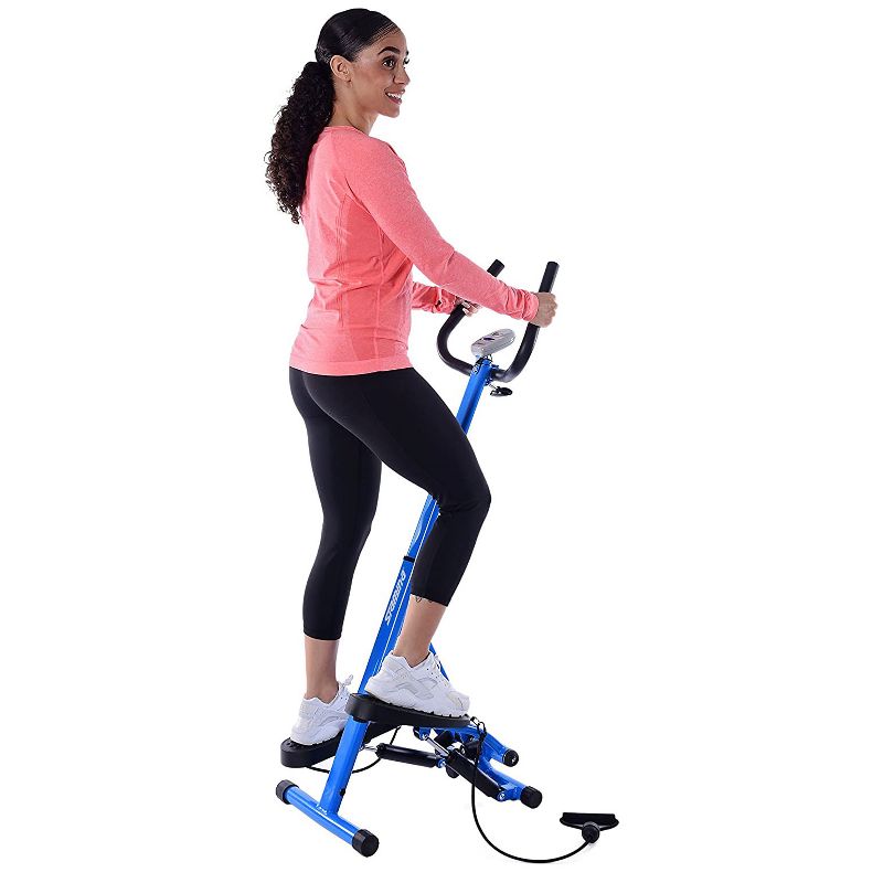 Stamina 40-0058 Space Saving Folding and Rolling At Home Exercise Fitness Cardio Steppers Machine, Blue