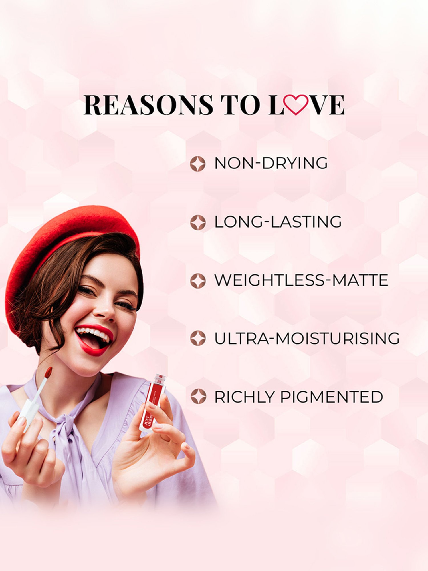 JUST HERBS Herb-Enriched Matte Liquid Lipstick Kit - Deeps + Reds