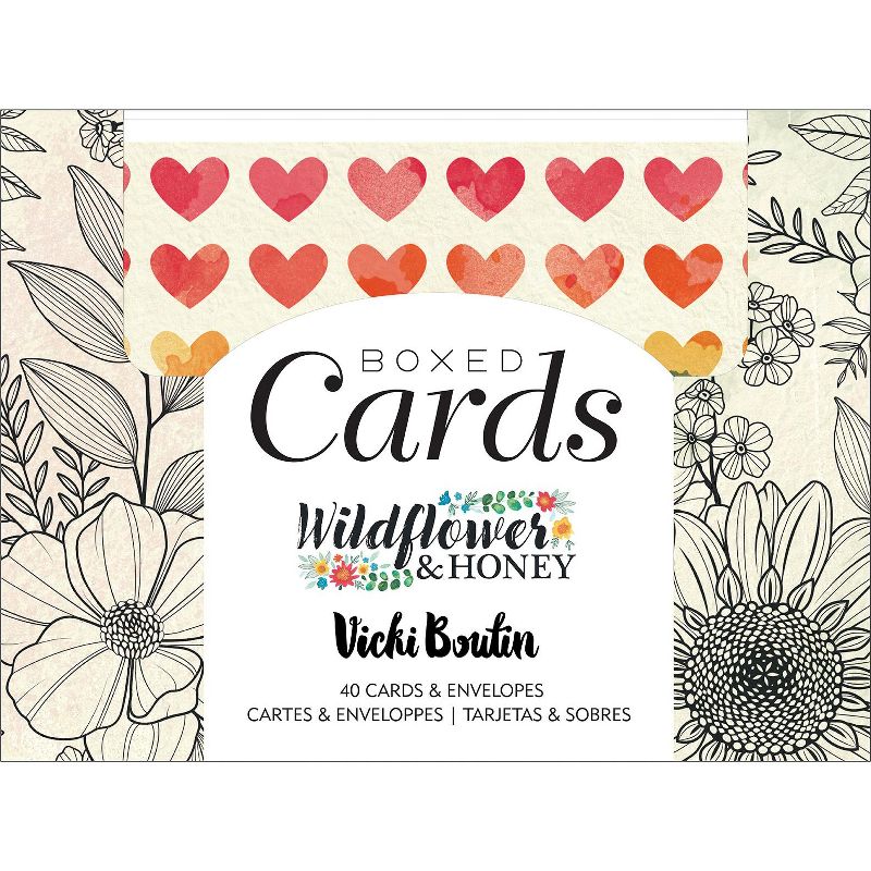 American Crafts A2 Cards W/Envelopes (4.375"X5.75") 40/Box-Vicki Boutin Wildflower & Honey