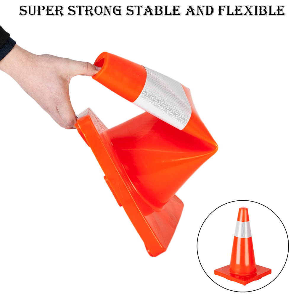 10Pcs Traffic Cones 18" Orange Slim Fluorescent Reflective Road Safety Parking Cones