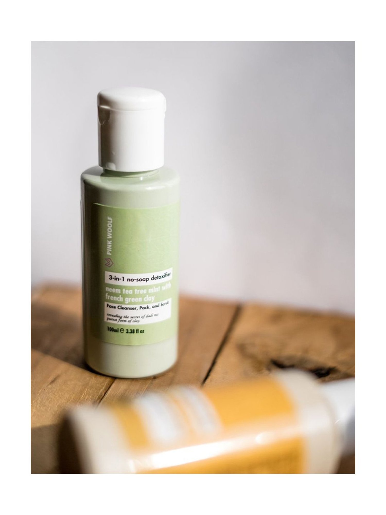 Pink Woolf Face Wash Neem Tea Tree French Green Clay - 100 ml