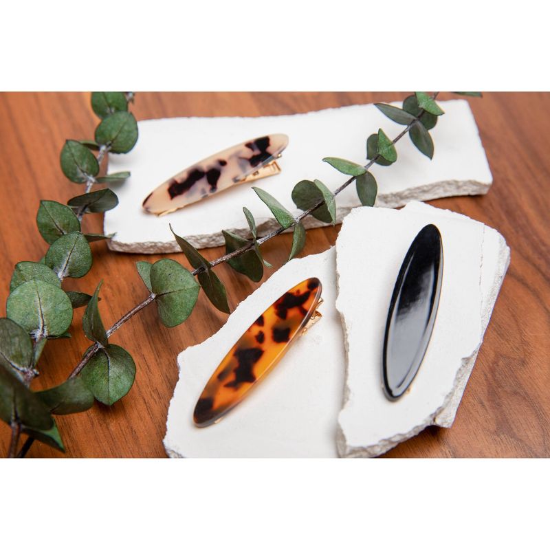 scunci Barrettes - Assorted/Tort/Black - 3pk