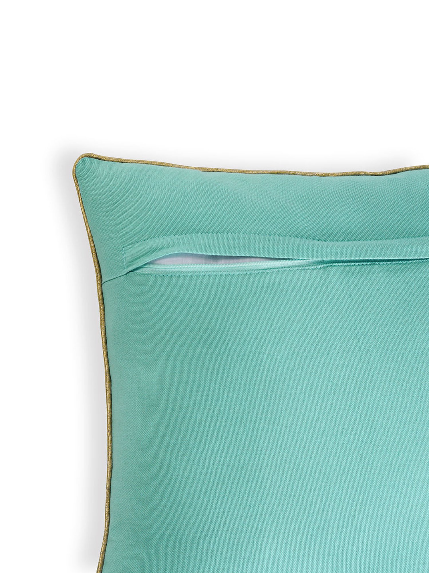 Pure Home and Living Blue Cotton Embroidery Cushion Cover