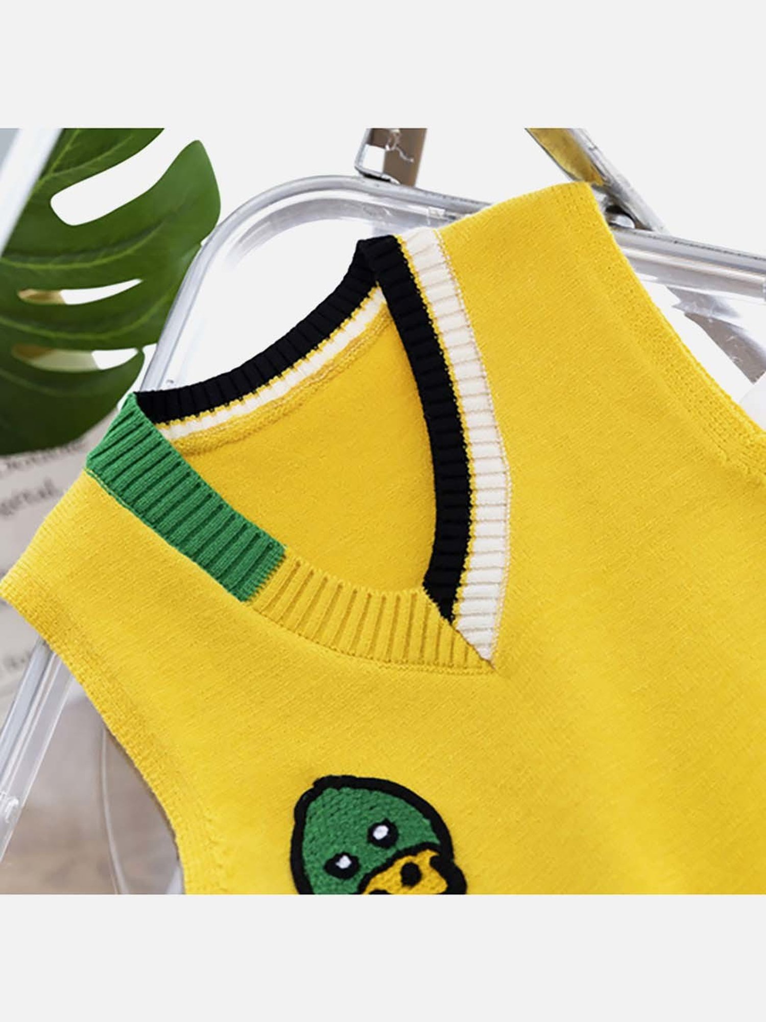 Little Surprise Box Kids Yellow Embroidered Sweater