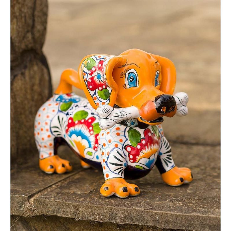 Talavera Pottery Dachshund with Bone