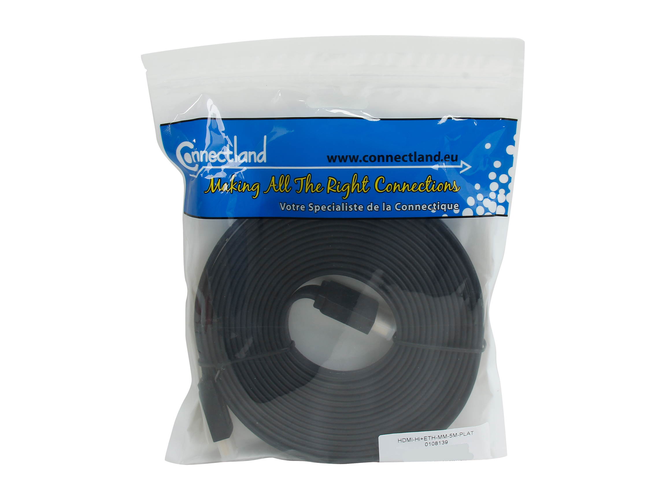 SYBA CL-CAB31039 15 ft. HDMI Flat Cable, V1.4, Supports 3D & 4K Resolution, Gold Plated Connector