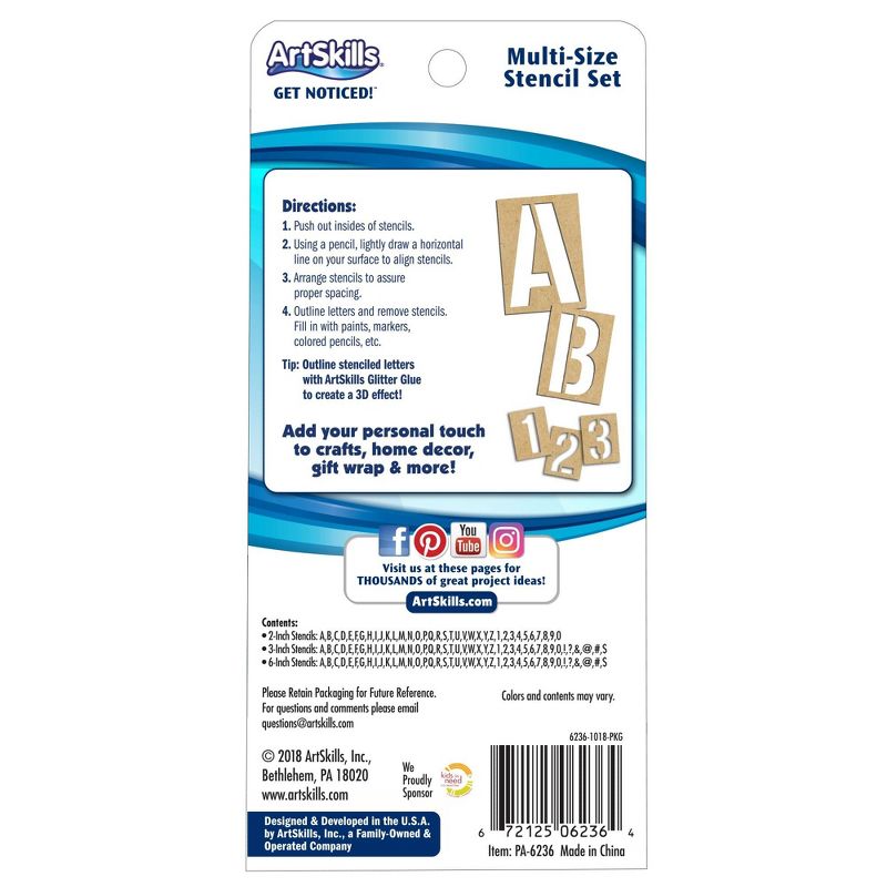 ArtSkills 120pc Multi-Size Letters Stencil Set