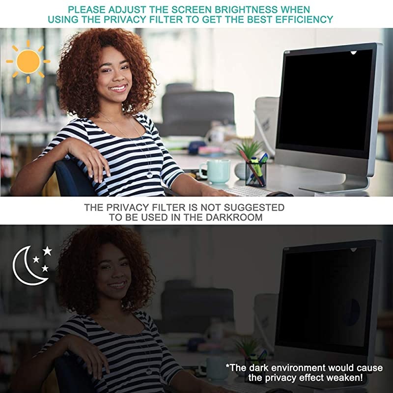 22 inch Privacy Screen Protector AntiSpyGlare Filter Compatible 22 Widescreen Computer Monitor 1610 Aspect Ratio WxH 475mm x 298mm