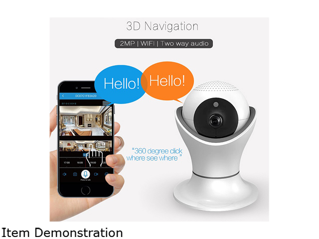 Inland NexHT Security Camera 1080p Full HD Pan/Tilt/Zoom Wireless IP Surveillance System with 3D Navigation Panorama View, Night Vision, Two-Way Audio