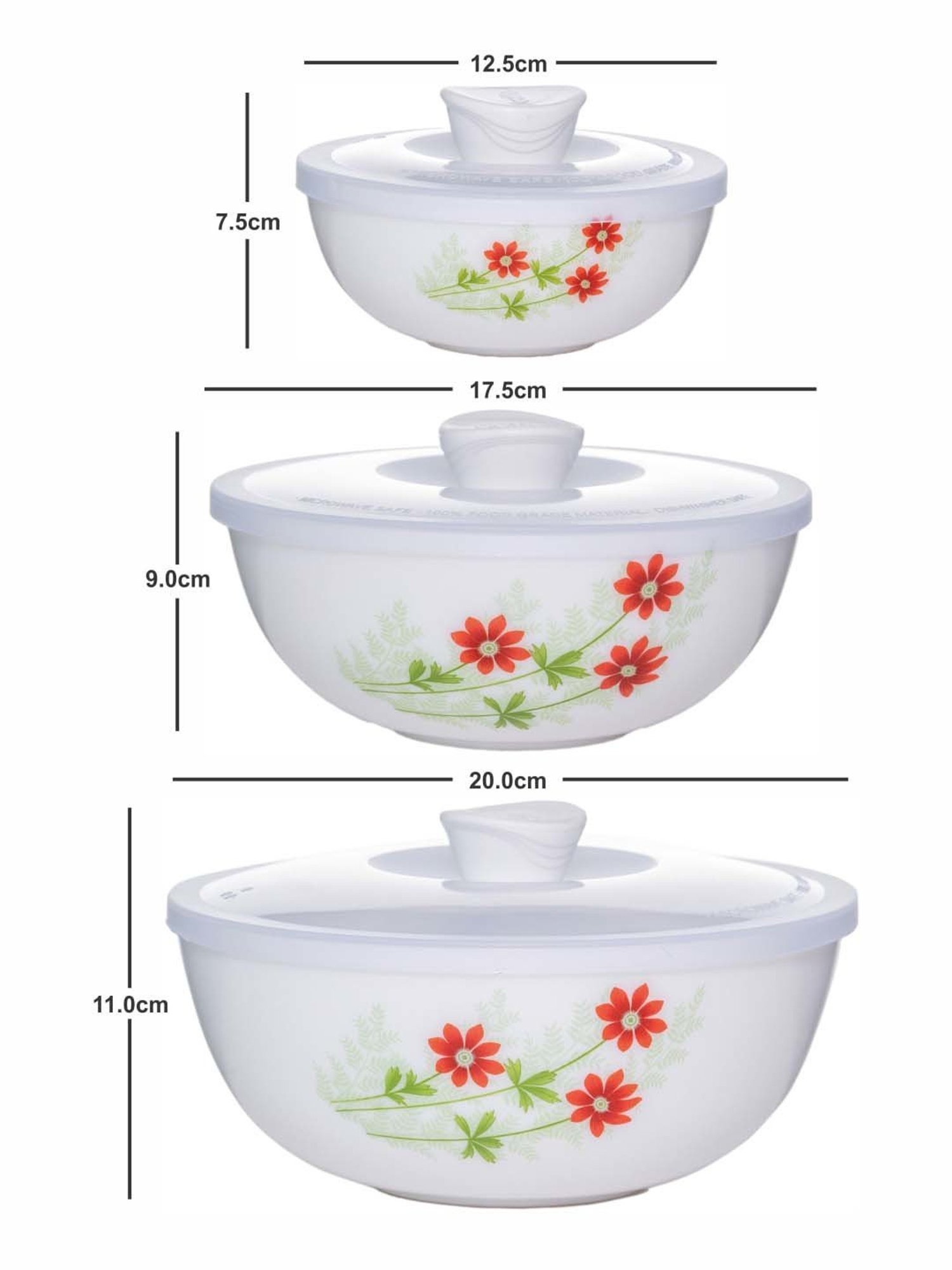 HAZEL Silver Stainless Steel Mixing Bowl - Set of 3 (2.1L)