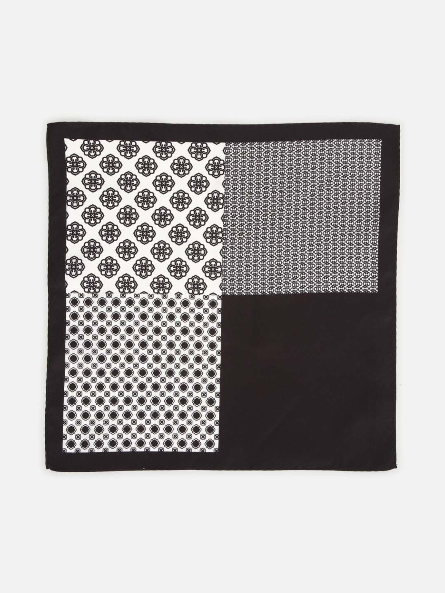 Van Heusen Black & White Printed Pocket Square