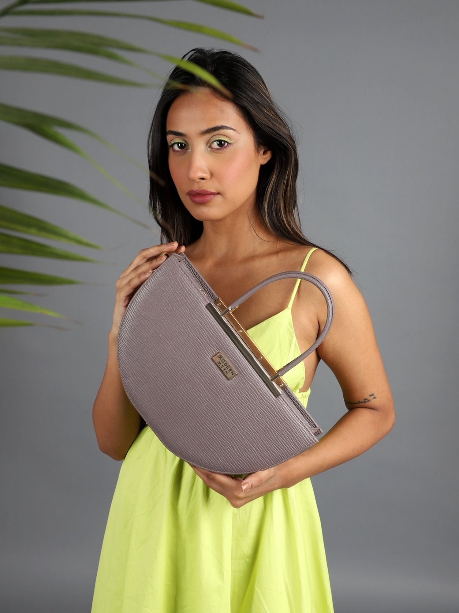 Modern Myth Grey Textured Medium Satchel Handbag