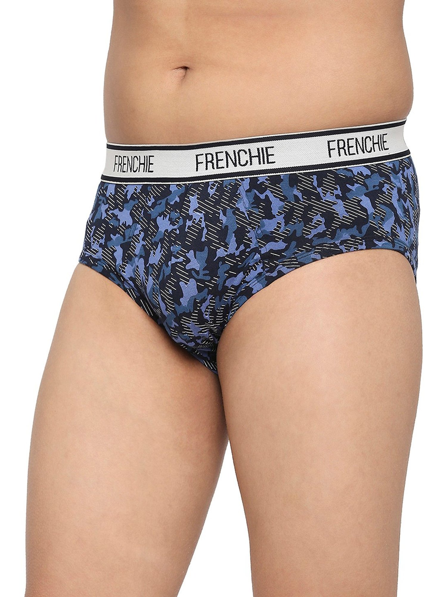 Frenchie Kids Navy & Green Camouflage Briefs (Pack Of 2)