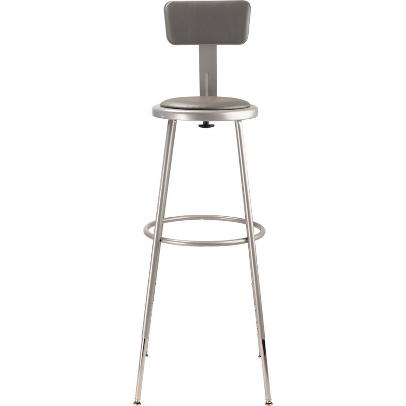 2pk Adjustable Heavy Duty Vinyl Steel Stool with Backrest Gray - Hampton Collection