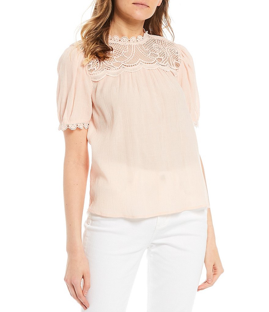 June & Hudson Short Tie Sleeve Knit Tee