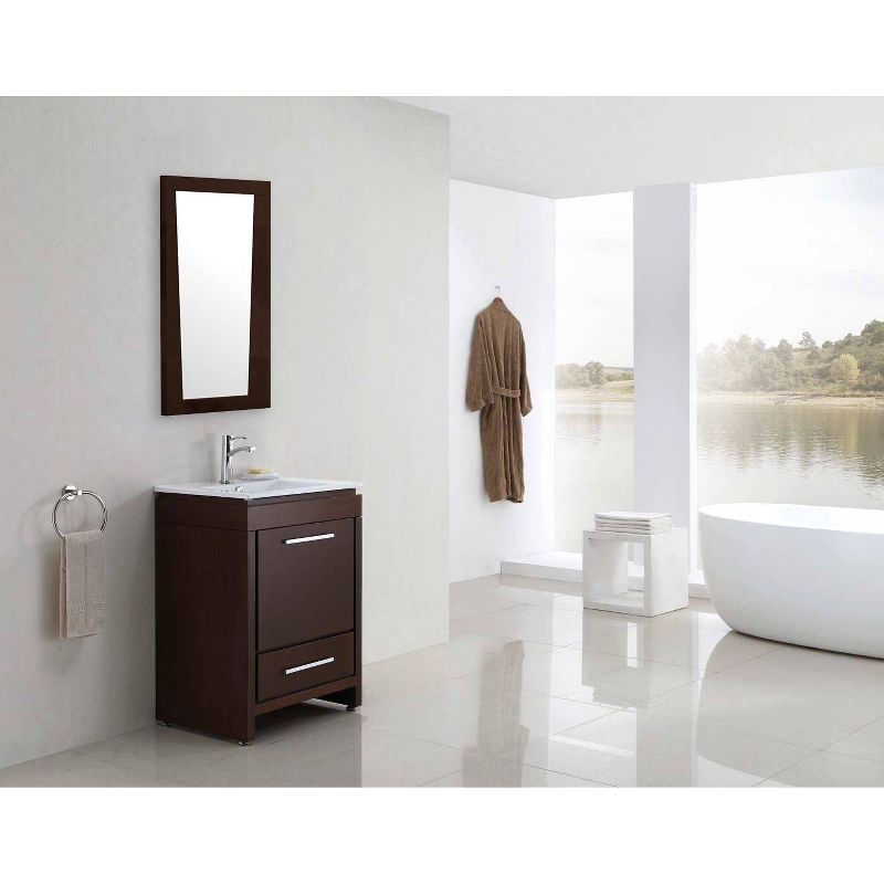 21.5" Modern Plywood Melamine Mirror Dark Brown - American Imaginations