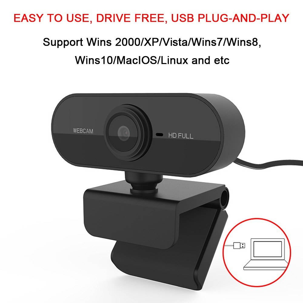 USB2.0 1080P FHD Webcam 2M Pixel Video Web Camera with Microphone for Computer Laptop