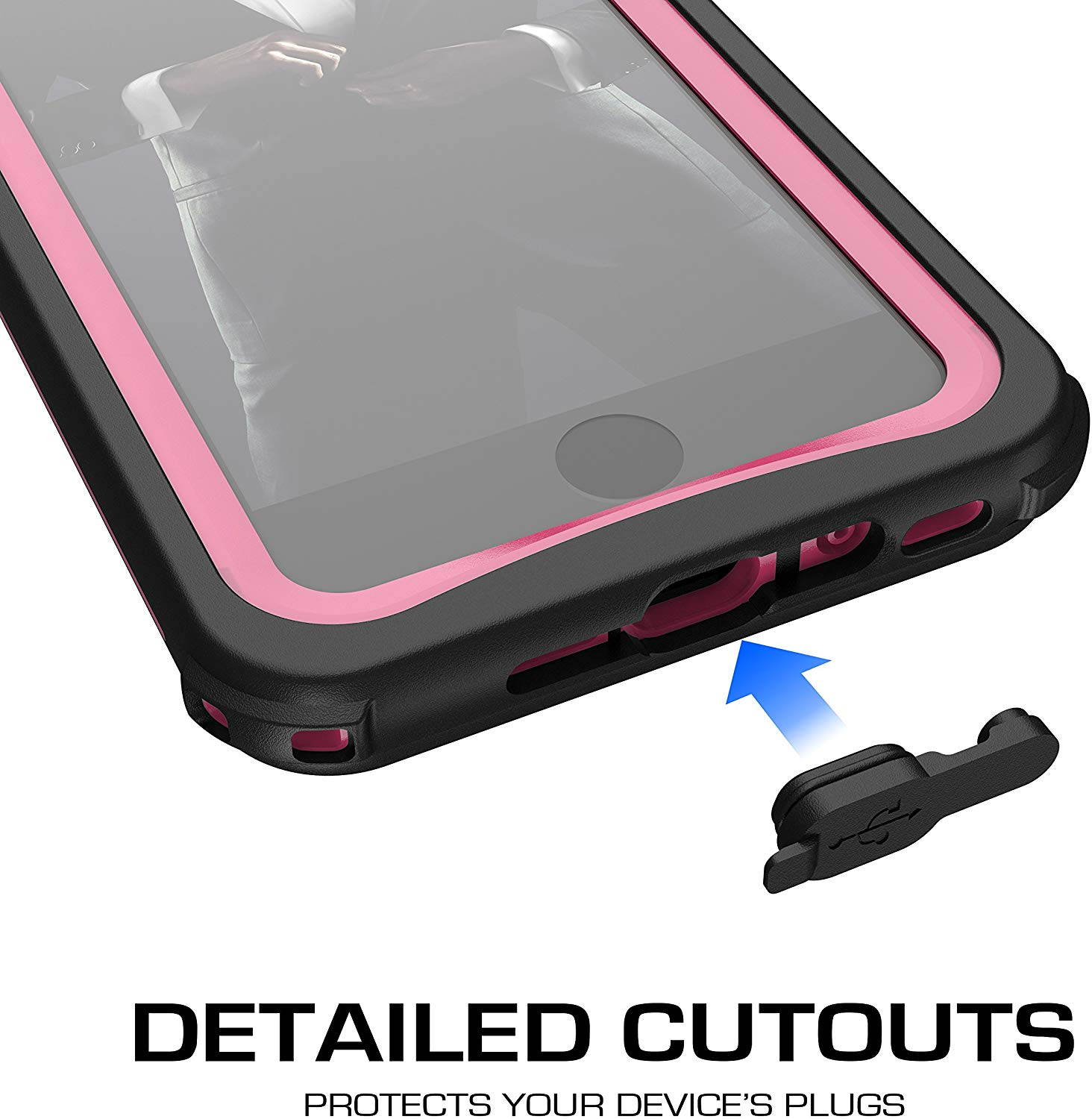 Ghostek Nautical iPhone 7, iPhone 8, iPhone SE 2020 Waterproof Case Screen Protector Built-in Heavy Duty Protection Full Body Underwater Watertight Seal iPhone 7/8, iPhone SE 2020 (4.7 Inch) - Pink