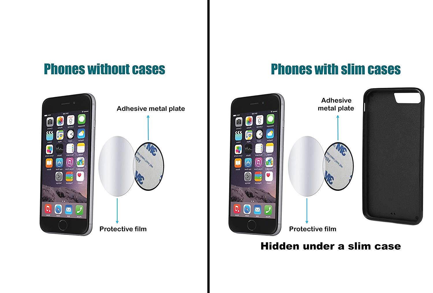 Obaska Magnetic Phone Car Mount, Universal Dashboard Phone Holder for Car Compatible with iPhone Xs Max XR X 8 7 6S 6 Plus Samsung Galaxy S9 S8 S7 S6 & All Smartphones