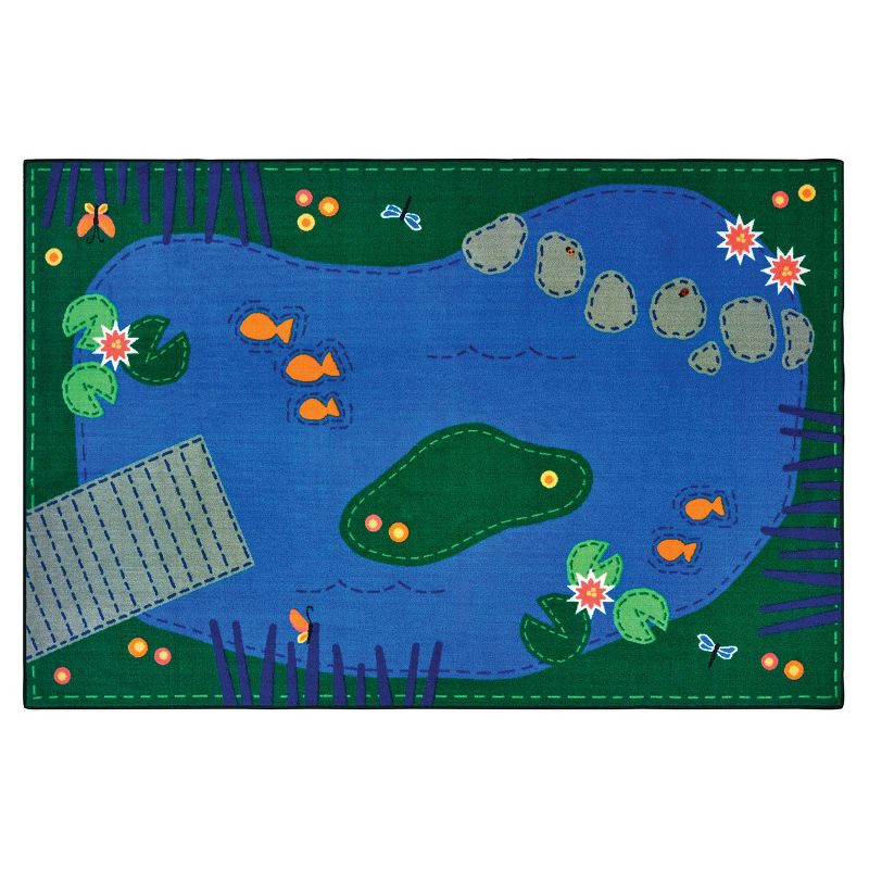 4'x6' Rectangle Woven Area Rug Blue - Carpets For Kids