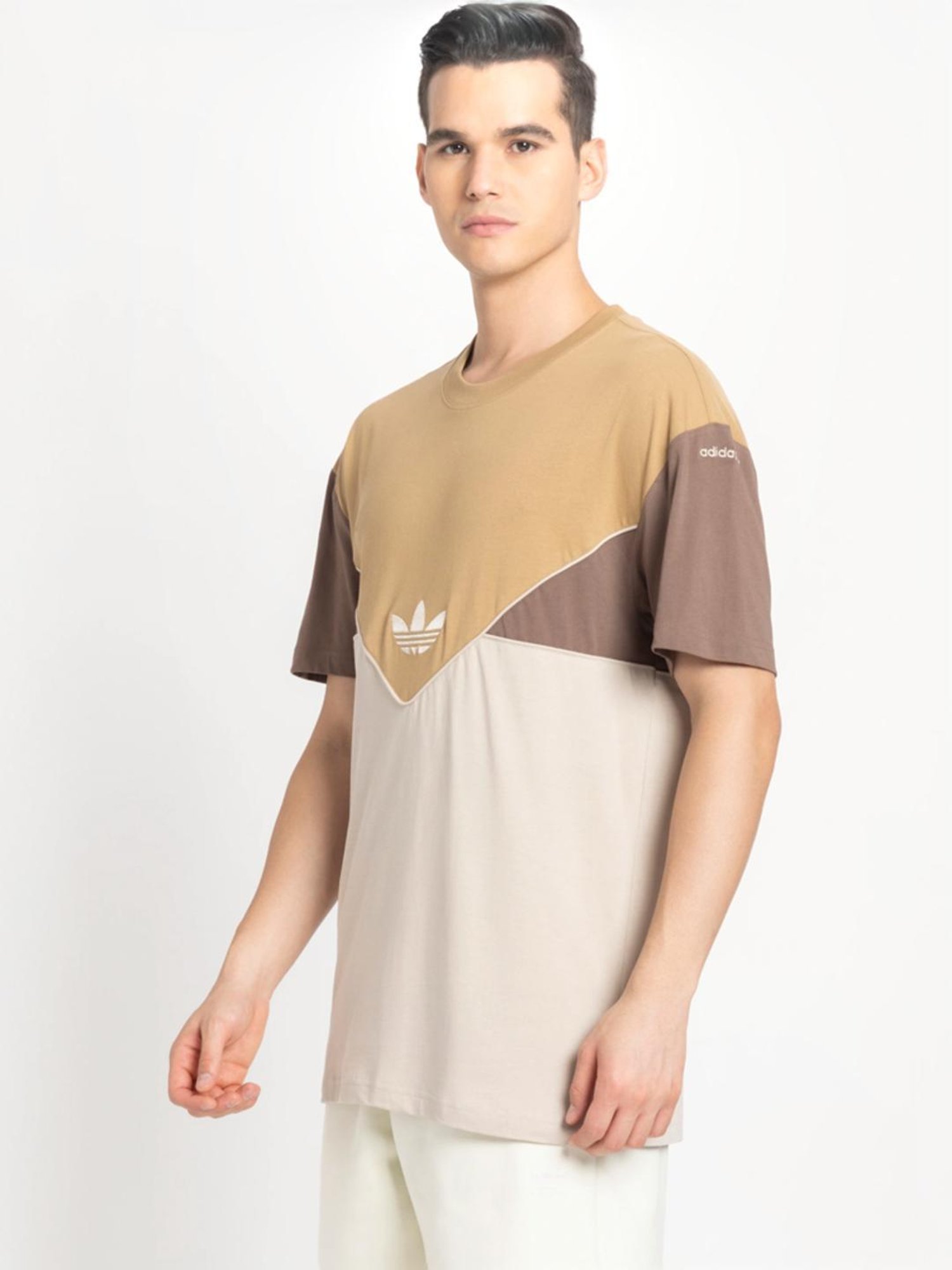 Adidas Originals Brown Cotton Regular Fit Printed T-Shirt